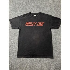 Mens T Shirt Motley Crue Band Black Graphic 2005 Tour Style, Size M